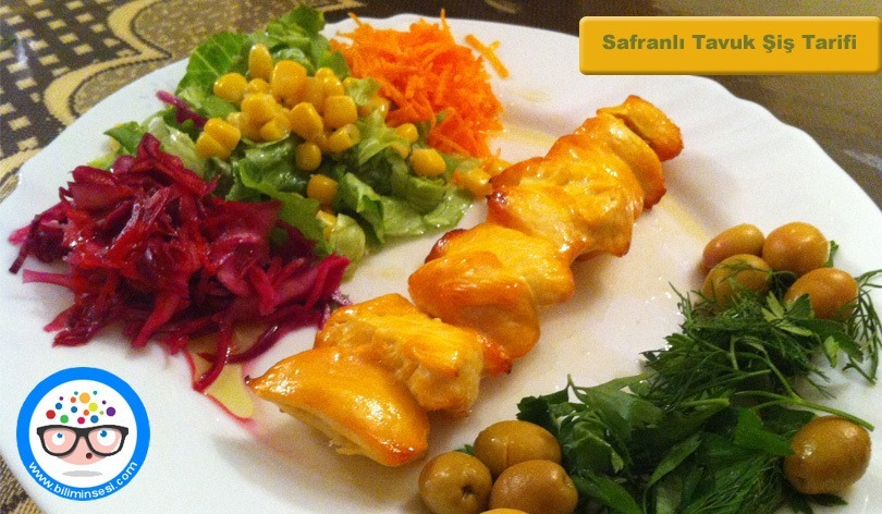 safranli tavuk sis