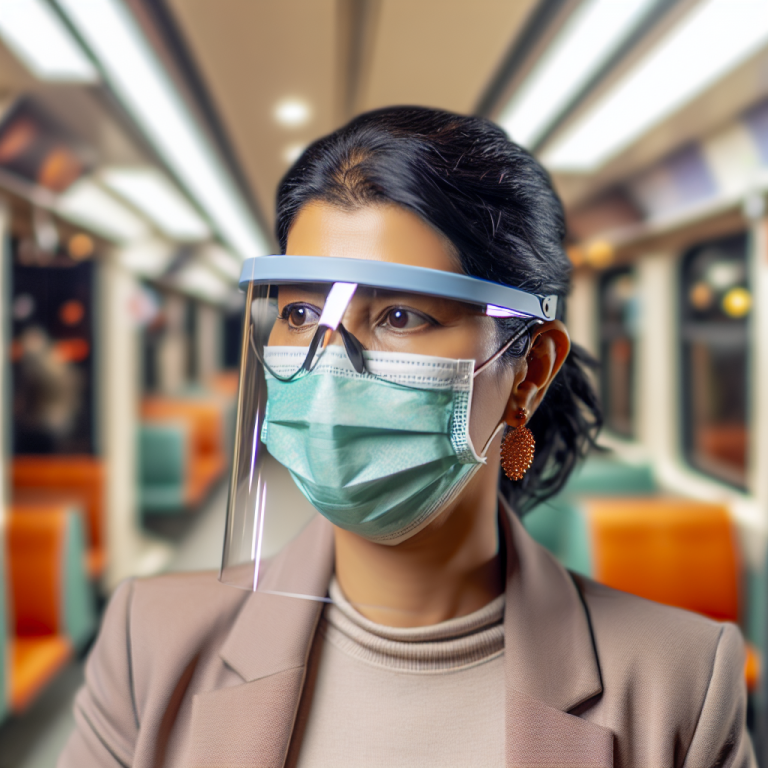 Maske ve göz koruyucu siperlik kombinasyonu