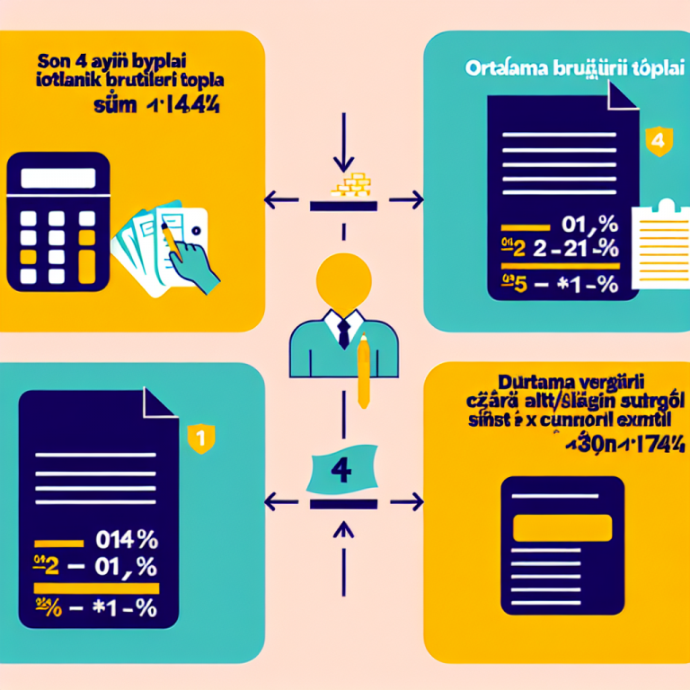 İşsizlik maaşı hesaplama 4 adım infografik