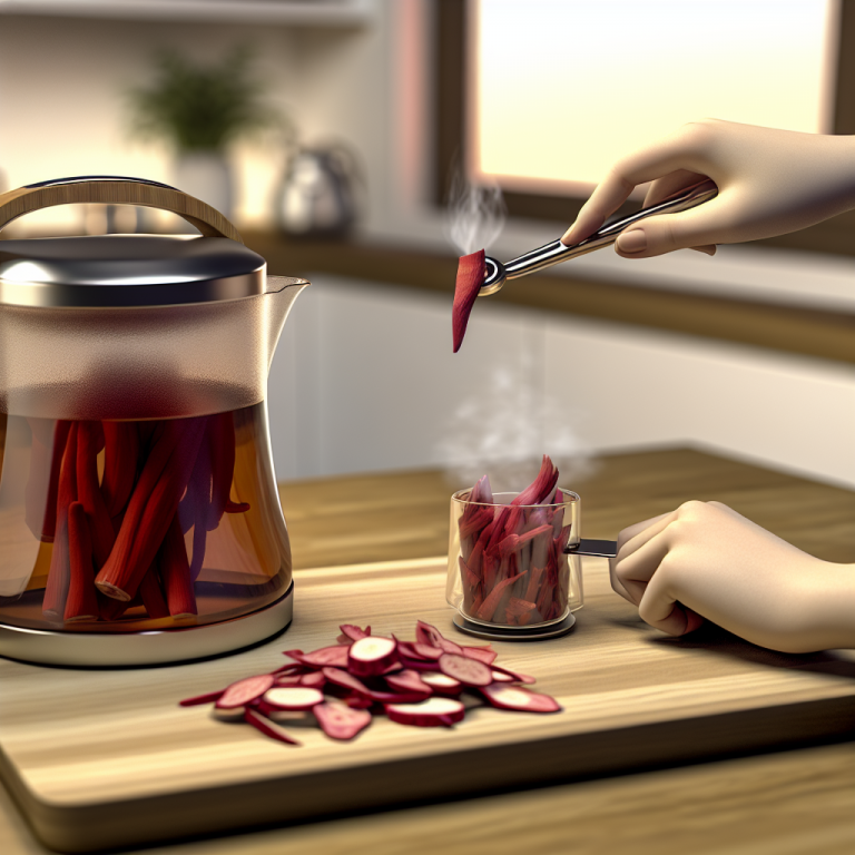 Kırmızı ginseng çayı hazırlanışı ve sunumu