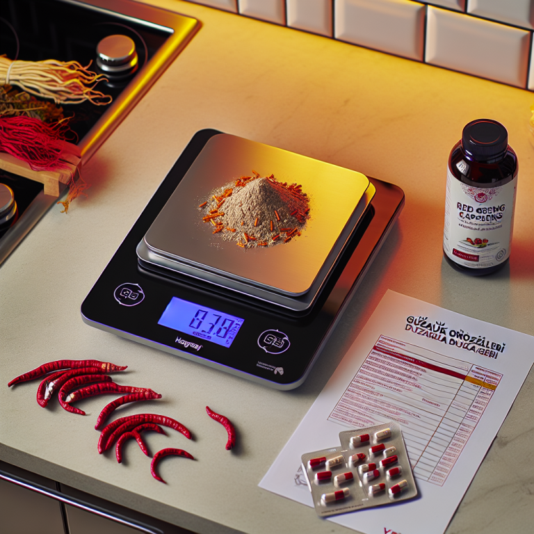 Kırmızı ginseng dozaj ölçü tablosu